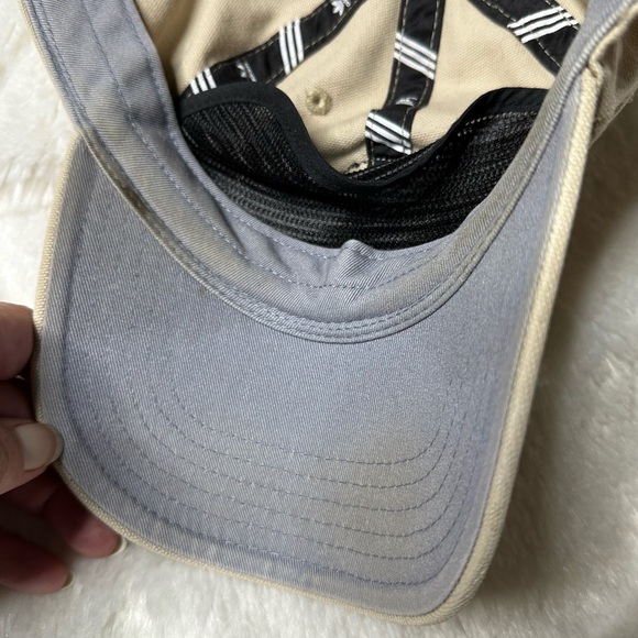 Adidas Logo Snapback Dad Cap Baseball Hat Cream Adult Unisex OS - Picture 9 of 11